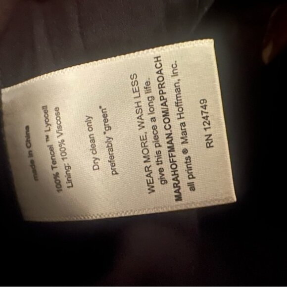 NWT Mara Hoffman Juana Black & Brown Abstract Print Cropped Top reg $295 size 0 - Picture 9 of 15